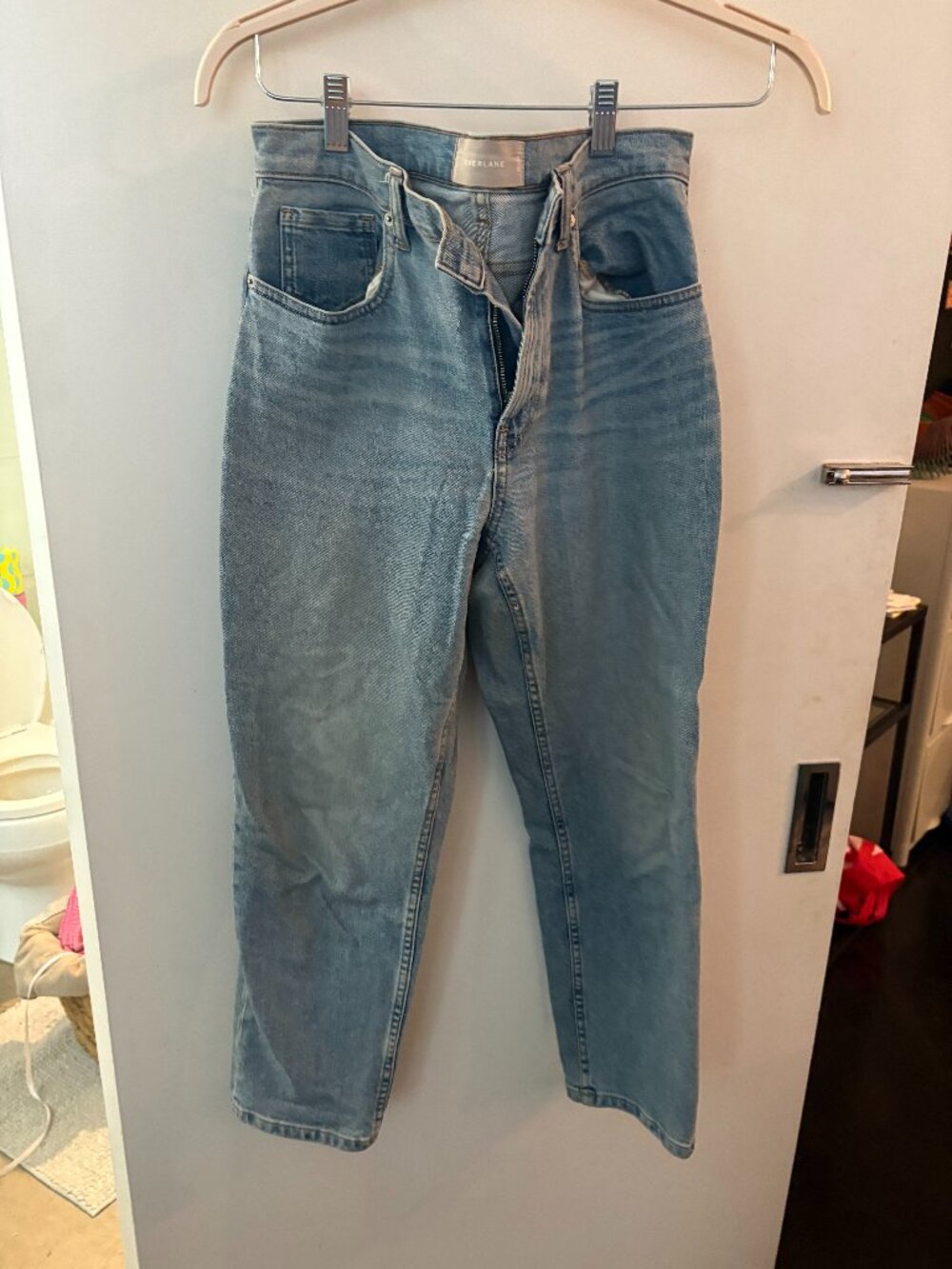 Everlane High-Rise Straight Leg Jeans Light Wash Sz 29